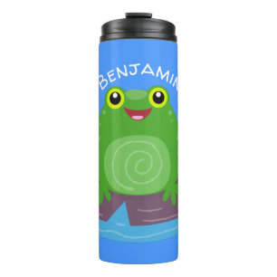 Bouteilles Isothermes Caricature de grenouille verte mignonne