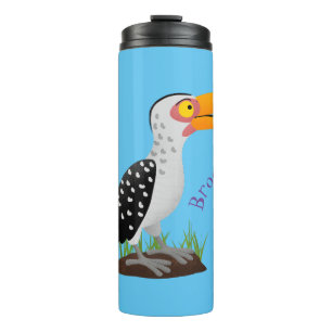 Bouteilles Isothermes Caricature d'oiseau de safari de barbecue jaune am