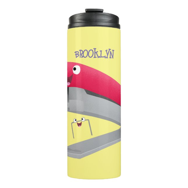 Bouteilles Isothermes Caricature en agrafeuse rouge pâle (Devant)