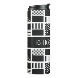 Bouteilles Isothermes Carré géométrique monogramme personnalisé tumbler