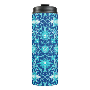 Bouteilles Isothermes Carrelage chinois Art Nouveau, bleu et turquoise