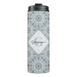 Bouteilles Isothermes Carrelage personnalisé Harmonie florale Gris Manda