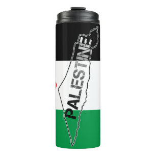 Bouteilles Isothermes Carte de la Palestine libre sur le drapeau palesti