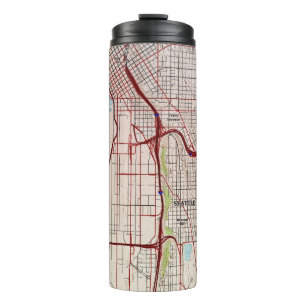 Bouteilles Isothermes Carte topographique de Seattle