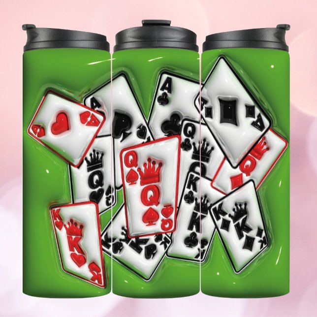 Bouteilles Isothermes Cartes de Poker Flottantes 3D Tumbler gonflé (Créateur téléchargé)