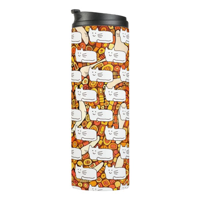 Bouteilles Isothermes Cartoon Cats Doodle Line Drawing (Tourné sur la droite)