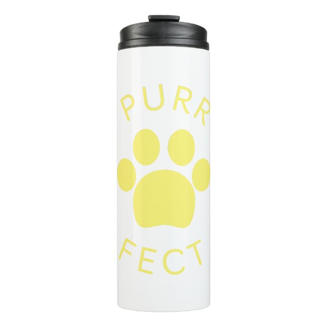 Bouteilles Isothermes Cat Parfect Jaune Purr Empreinte de patte (Devant)