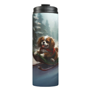 Bouteilles Isothermes Cavalier King Charles Spaniel neige de Noël
