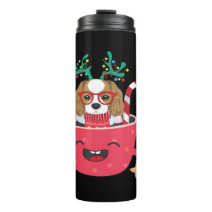 Bouteilles Isothermes Cavalier King Charles Spaniel Teacup Noël Vacances