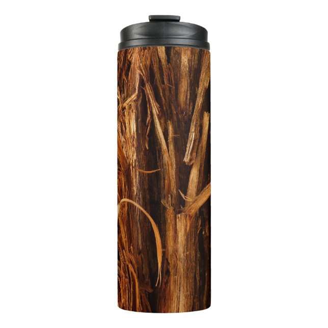 Bouteilles Isothermes Cèdre texturé en écorce de bois (Devant)