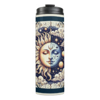 Céleste Vintage Demi Soleil & Lune Bleu Jaune