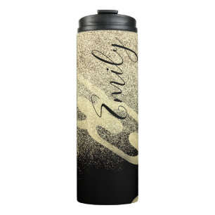 Bouteilles Isothermes Chaîne Hip Hop Faux Sparkles Monogramme Nom   