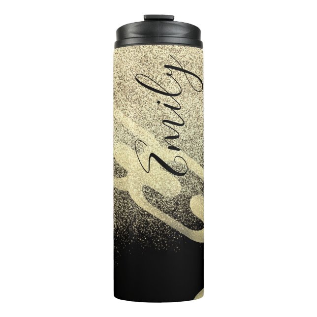 Bouteilles Isothermes Chaîne Hip hop Faux Sparkles Nom monogramme (Devant)