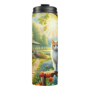 Bouteilles Isothermes Chalet de printemps/jardin & chat