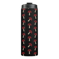 Champignons Fantaisistes Motif Rouge Et Noir