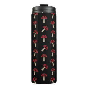 Bouteilles Isothermes Champignons Fantaisistes Motif Rouge Et Noir
