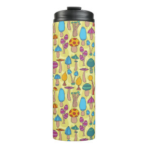 Bouteilles Isothermes Champignons magiques Doodle Motif sans couture