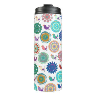 Bouteilles Isothermes Chanter Bird et Mandala Cute Folk Art Motif