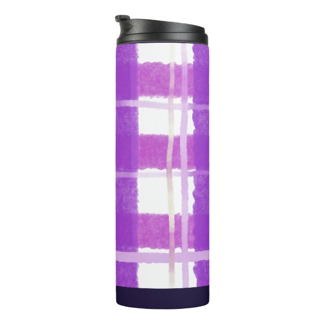 Bouteilles Isothermes Charming Checks in Lilac and White (Tourné sur la droite)