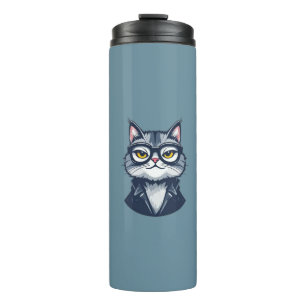 Bouteilles Isothermes "Chat Cool avec lunettes à tambour thermique"