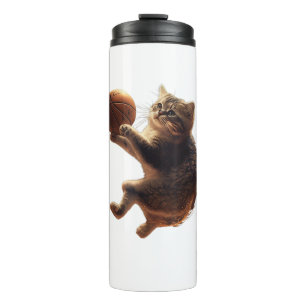 Bouteilles Isothermes Chat Jouer Basketball Drôle Chats Maman Meow Kitty