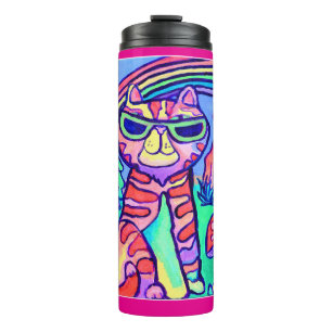 Bouteilles Isothermes Chat néon Art de peinture cool Design amusant