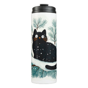 Bouteilles Isothermes Chat noir sur le sapin de Noël mignon