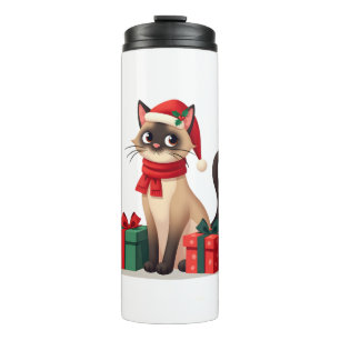 Bouteilles Isothermes Chat siamois Noël Vacances Santa Chat siamois Noël
