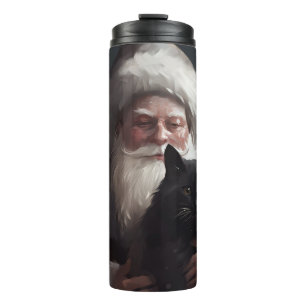 Bouteilles Isothermes Chat Smoking Avec Le Père Noël Festif Noël