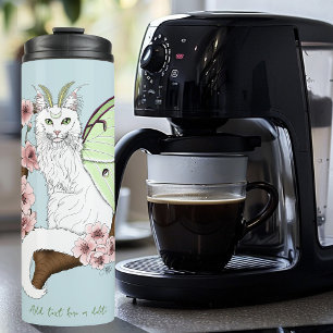 Bouteilles Isothermes Chat vert blanc Lune Papillon de nuit