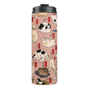 Bouteilles Isothermes chats japonais Ukiyo-e Funny kitty