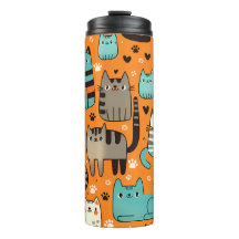 Chats mignons Paruline thermique orange