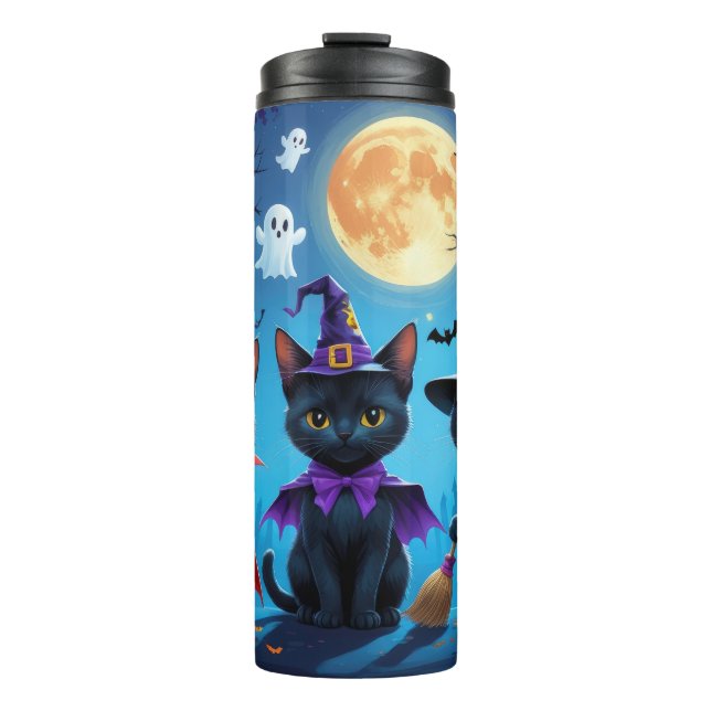 Bouteilles Isothermes Chats noirs Citrouille Halloween drôle (Devant)