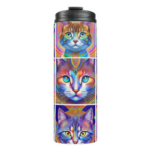 Bouteilles Isothermes Chats royaux de couleur psychédélique