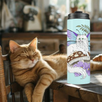 Chatte Fée Blanche Fantastique Champignon Bleu Cap