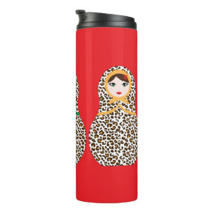 Bouteilles Isothermes Cheetah Print Matryoshka Thermal Tumbler