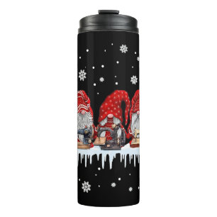 Bouteilles Isothermes Chemise rouge Gnome Noël Gnomies roux Machine à co