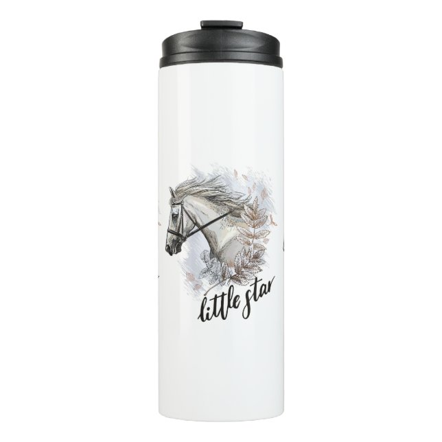 Bouteilles Isothermes Cheval à main avec tasse à café plante (Devant)