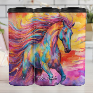 Bouteilles Isothermes Cheval Arc-en-ciel Paysage de Rêve Abstrait Coloré