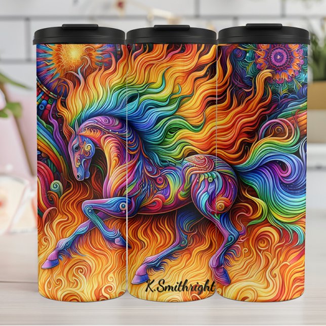 Bouteilles Isothermes Cheval Arc-en-Ciel Psychédélique Fantastique Arden (Créateur téléchargé)