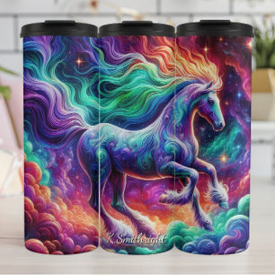 Bouteilles Isothermes Cheval Cosmique Arc-en-Ciel à la Crinière Flottant