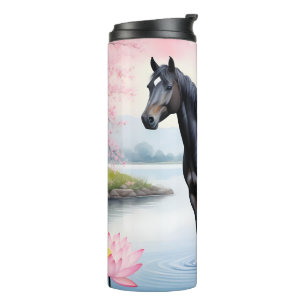 Bouteilles Isothermes Cheval majestueux et beauté du lotus