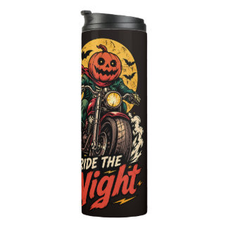 Bouteilles Isothermes Chevauche La Nuit Citrouille Motard Halloween Moto