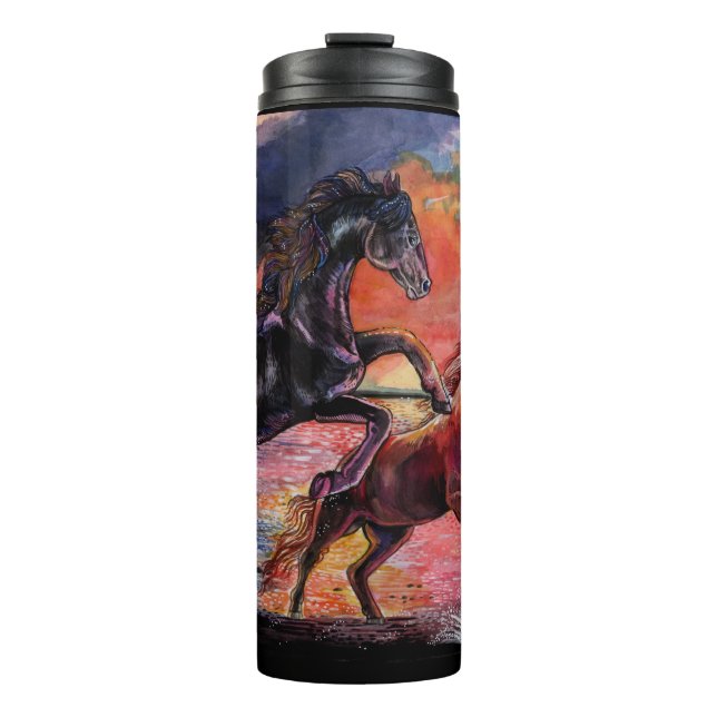 Bouteilles Isothermes Chevaux d'aquarelle sans fin Sky (Devant)