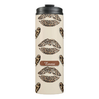 Bouteilles Isothermes Chic Beige & Black Cheetah Print