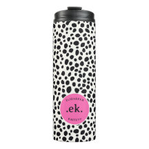 Chien dalmate Abstrait Motif rose chaud Monogramme