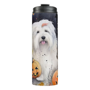 Bouteilles Isothermes Chien de berger anglais ancien Halloween avec citr