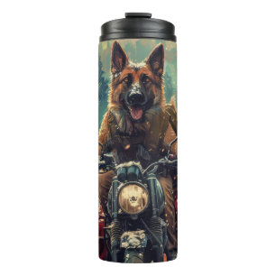 Bouteilles Isothermes Chien de berger belge en moto Noël