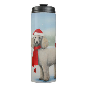 Bouteilles Isothermes Chien de caniche à Noël de neige