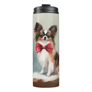Bouteilles Isothermes Chien de Papillon à Noël de neige